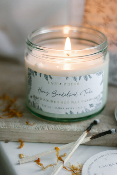 Honey, Sandalwood & Tonka 'Glow Me Then Grow Me' Candle