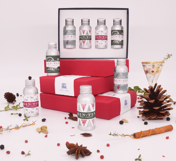 Four Fantastic Festive Tipples In Miniature Tins | 35ml x 4 Tins