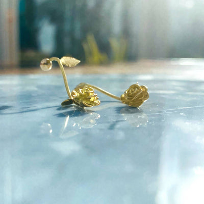 Perfecta Earrings - Ethical Gold Earrings Roses