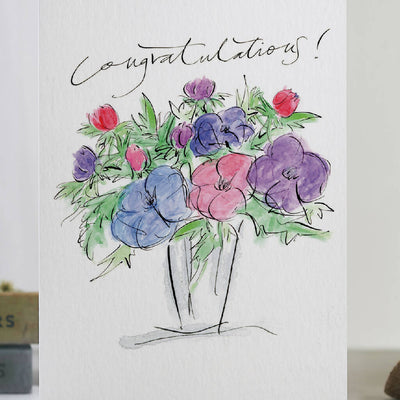 'Congratulations!' Floral Celebration Card