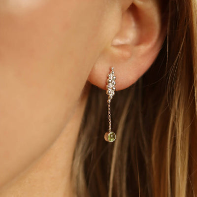 Droplets Long Earrings in Silver