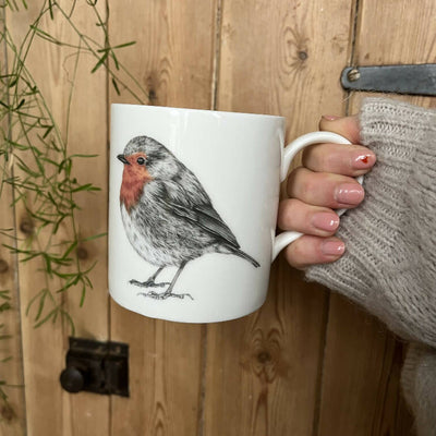 Fine Bone China Robin Mug