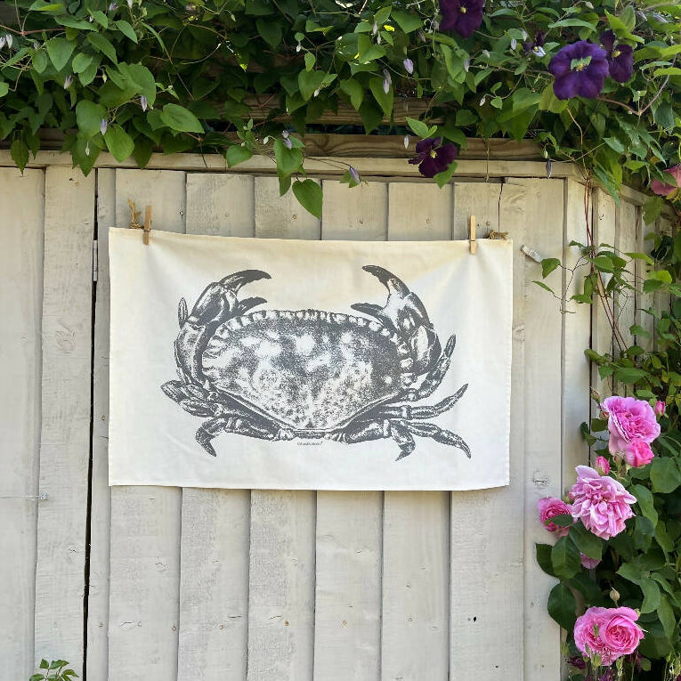 Natural Cotton Crab Tea Towel