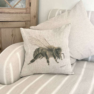 Linen Honey Bee Cushion