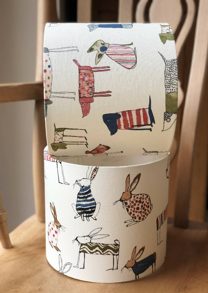 'Pups in Jumpers' Drum Lampshade