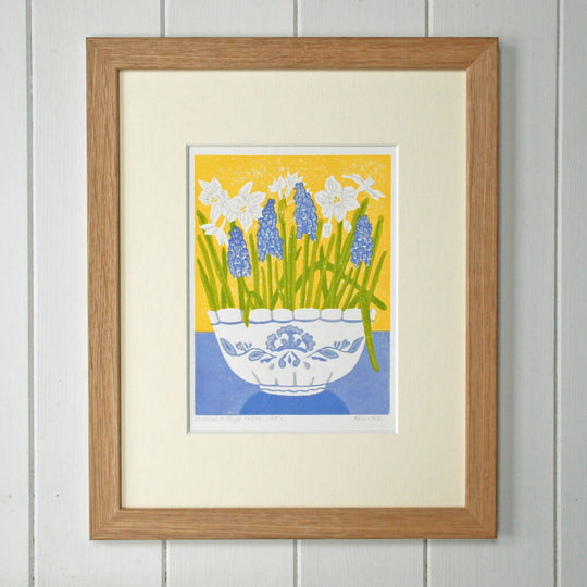 Muscari and Paperwhites - Limited Edition - Original Linocut Print