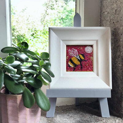 Midnight Honey Embroidered Framed Artwork Honey Bee And Moon
