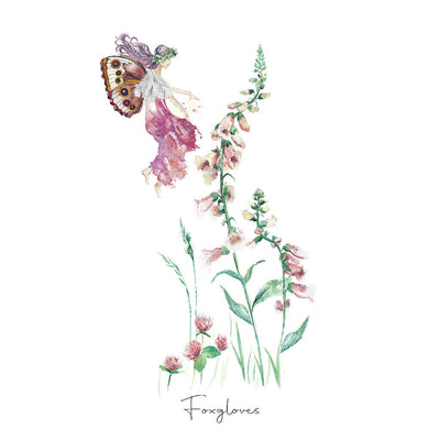 Watercolour Foxglove Fairy Art Print