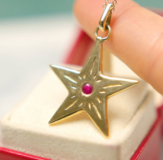 Minha Estrela - Ethical Gold and Ruby Pendant