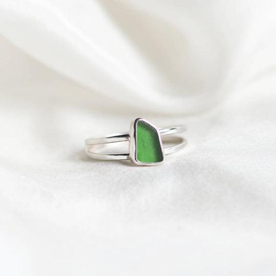 Anwen Sea Glass Ring in Green
