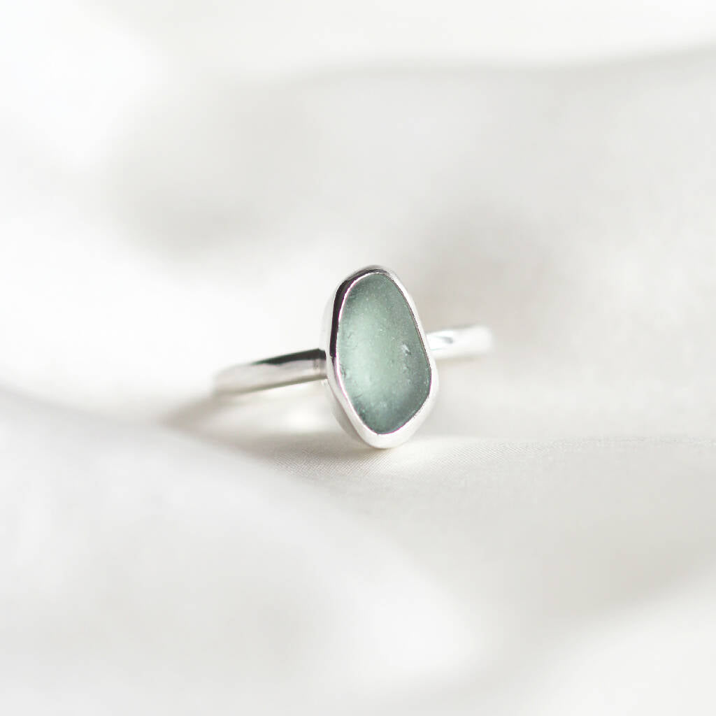 Jodie Sea Glass Ring in Blue