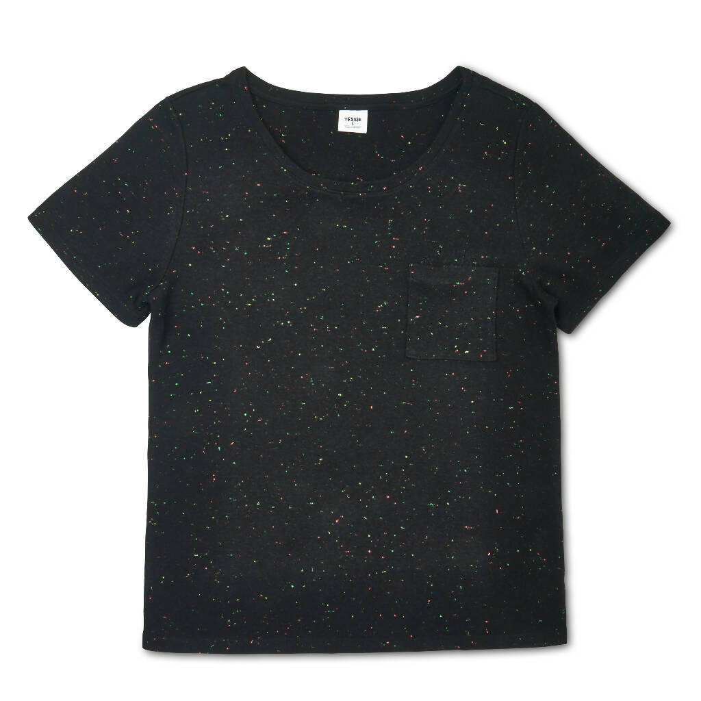 Confetti T-Shirt in Black and Oat