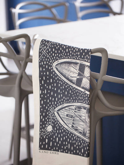 Three Rowing Boats Cotton Tea Towel