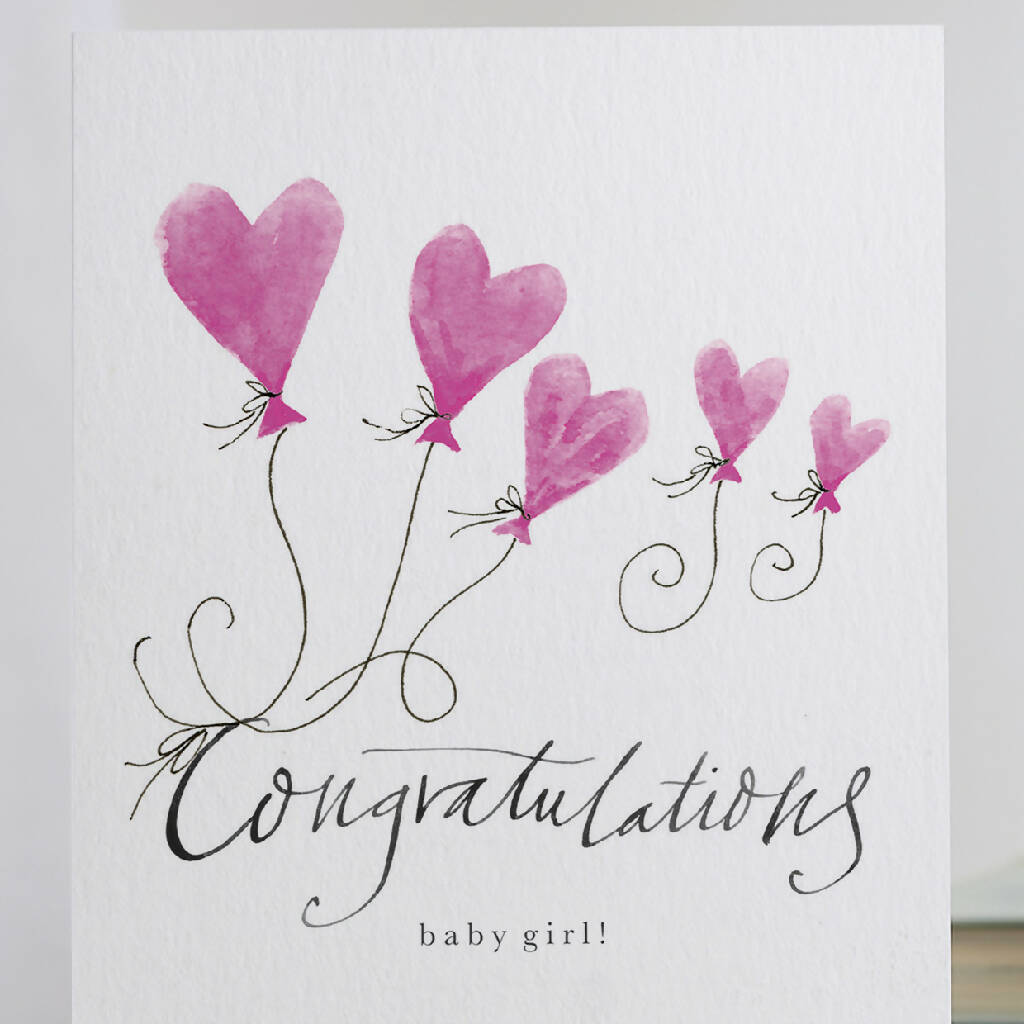 'Congratulations Baby Girl!' New Baby Card