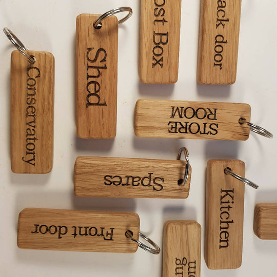 Small Oak Personalised Keyring