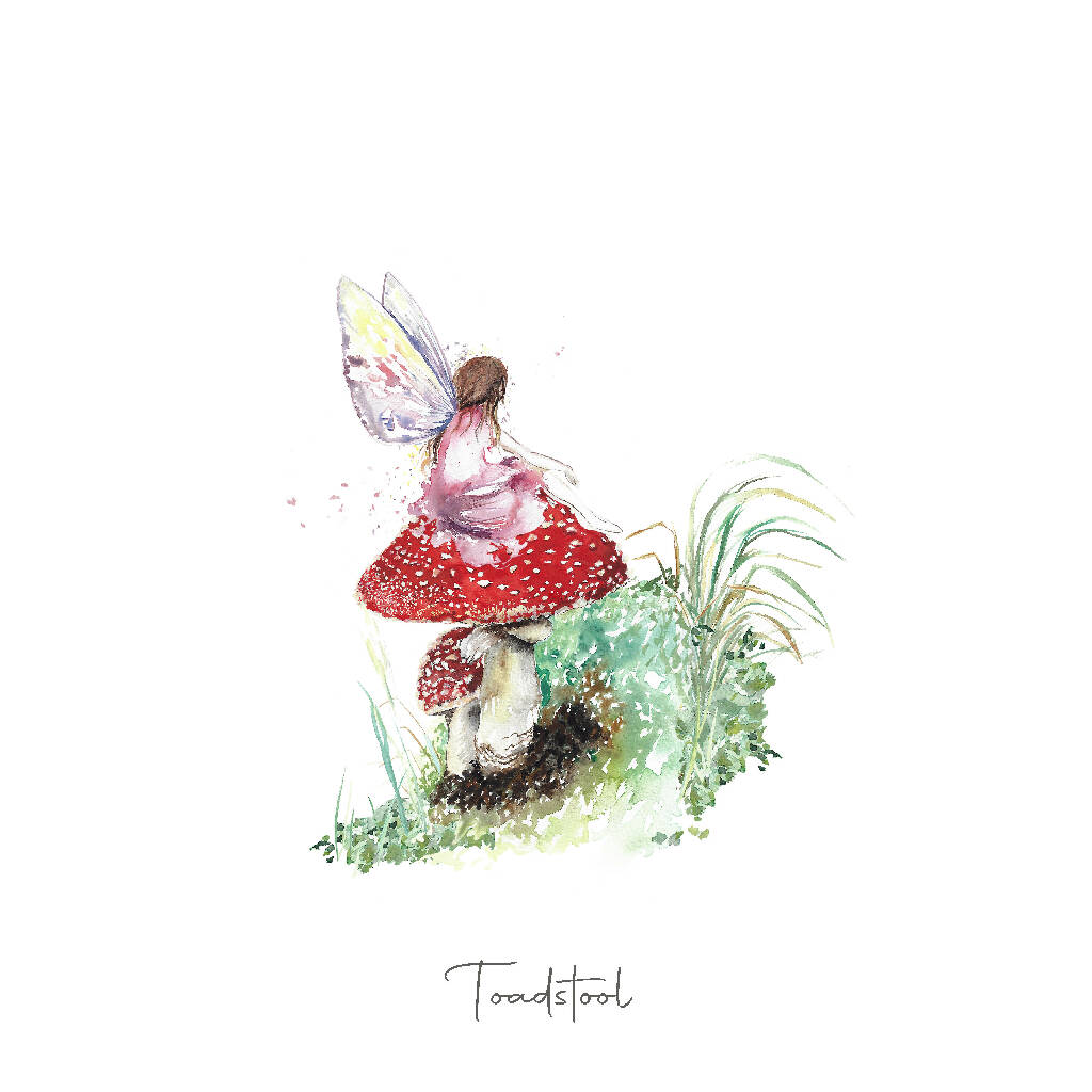 Watercolour Toadstool Fairy Art Print