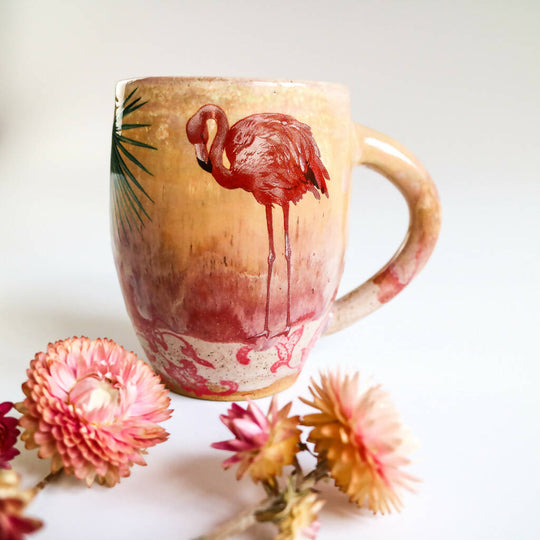 Stoneware Mug in Flamingo Design