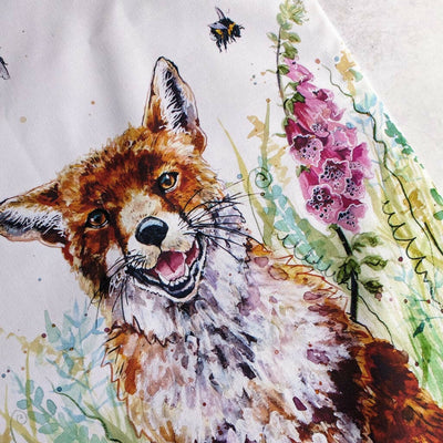 Fox and Foxgloves Cotton Tea Towel