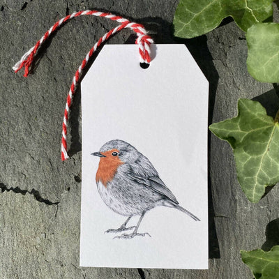Traditional Robin Hand-Finished Christmas Gift Tags - Set of 4