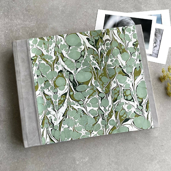 Large Hardback Photo Album with Marble and Leather Detail