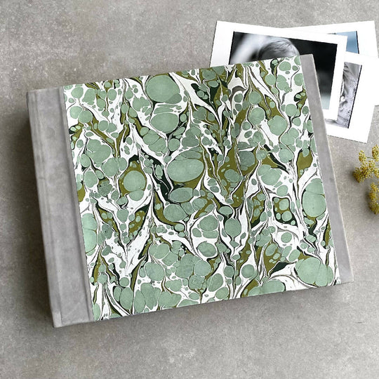 Large Hardback Photo Album with Marble and Leather Detail