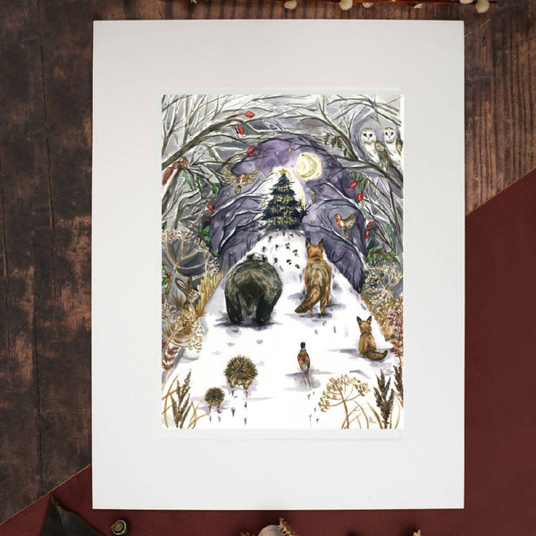 Woodland Wildlife 'The Hazel Wood Nativity' Limited Edition Print