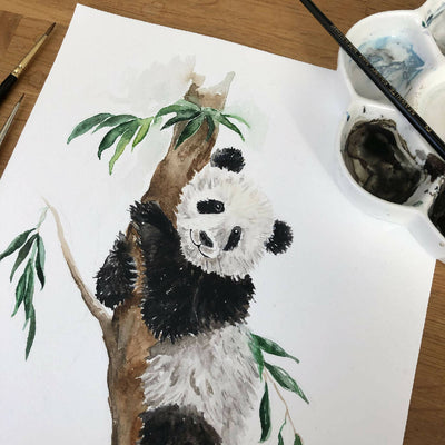 Panda Bear Watercolour Art Print