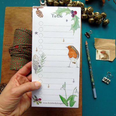 Robin 'To Do' List Christmas Notepad