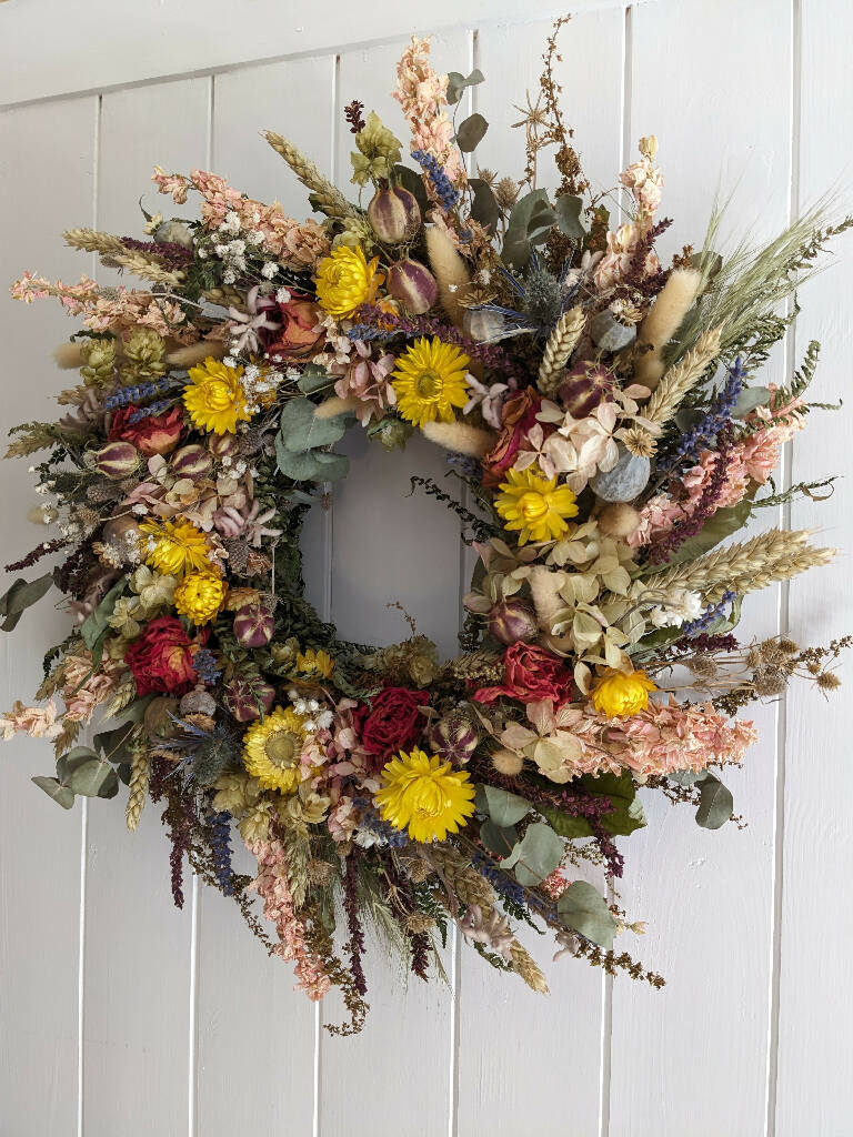 Everlasting Wreath from Natural Dried Flowers