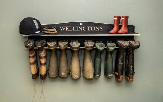Wooden Welly Rack In Brown