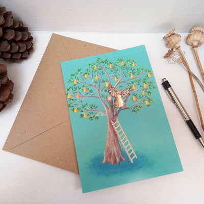 'Partridge in a Pear Tree' 4-pack Christmas Greetings Card