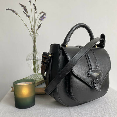 Belton Leather Saddle Bag in Black
