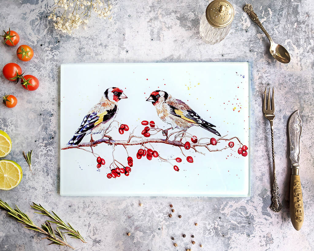 Goldfinches Glass Placemat