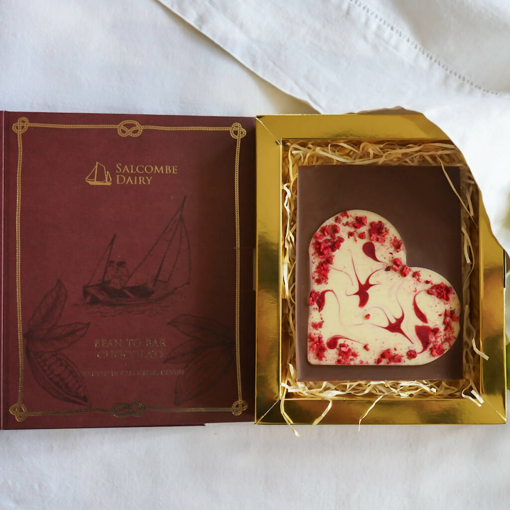 Hand-Crafted Heart Chunky Chocolate Bar in Ruby Book