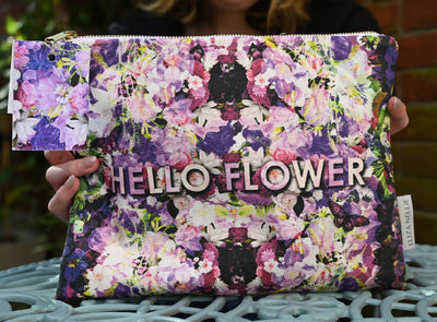 'Hello Flower' Cotton Stationery/Accessories Bag