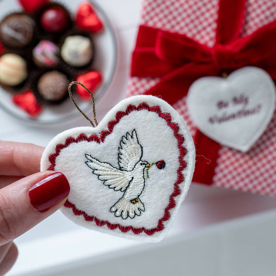 Personalised Embroidered Valentine's Gift Tag