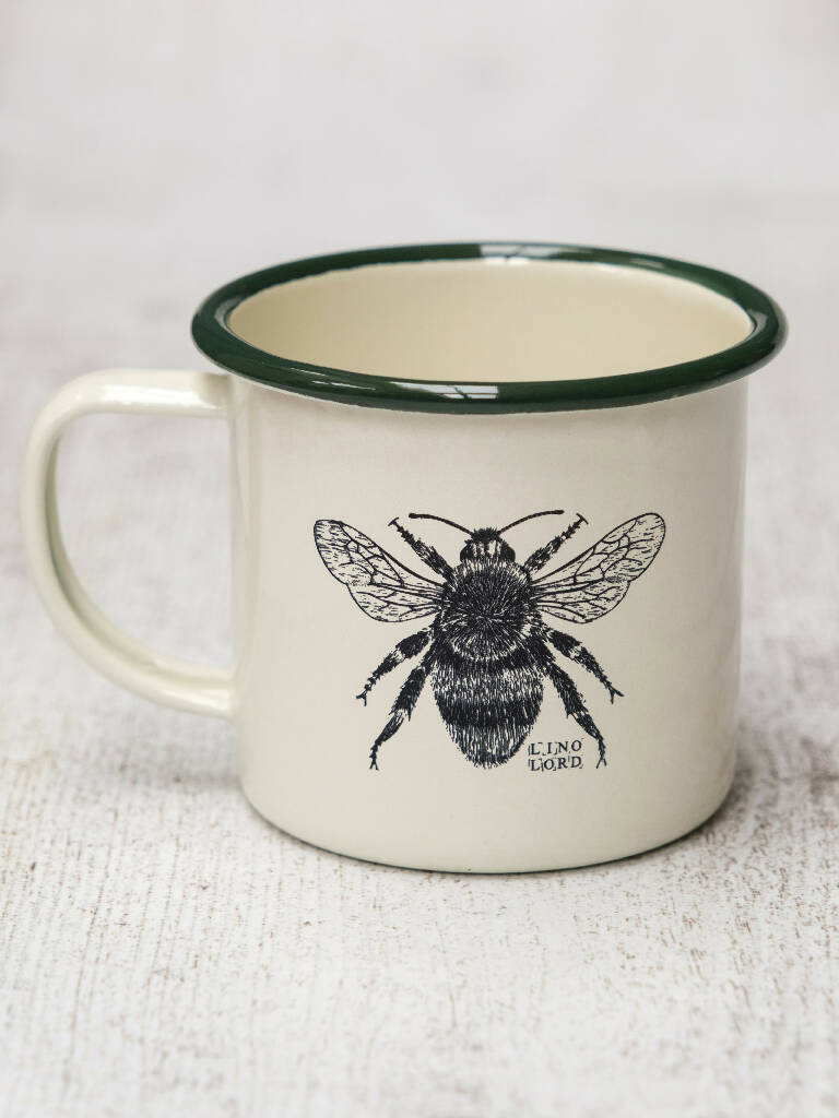 Bee Etched Enamel Mug