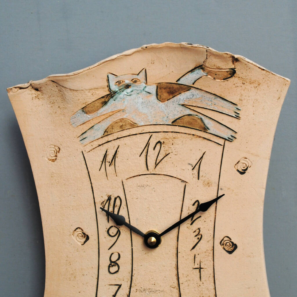 Cat Wall Clock with Pendulum