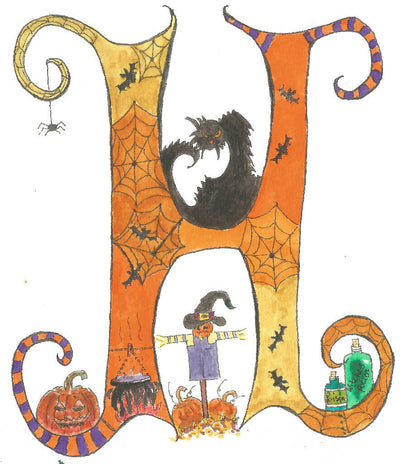 H is for Halloween Greeting Card