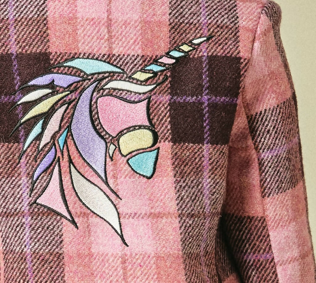 Unique Unicorn Tweed Blazer in Pink one