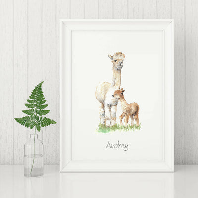 Alpacas Watercolour Art Print