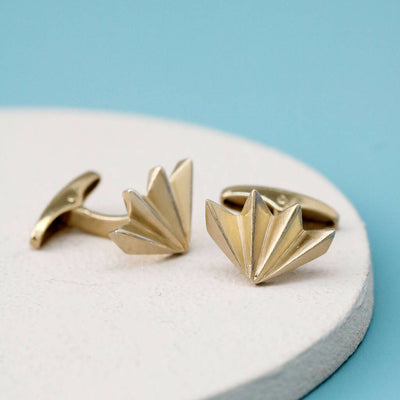 Geometric Fan Cufflinks in Solid 9ct Gold