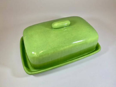 Butter Dish in Lime Green Glaze