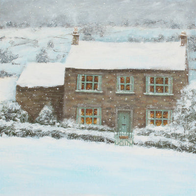 Snowy Cottage - Christmas Art Print - Signed and Mounted