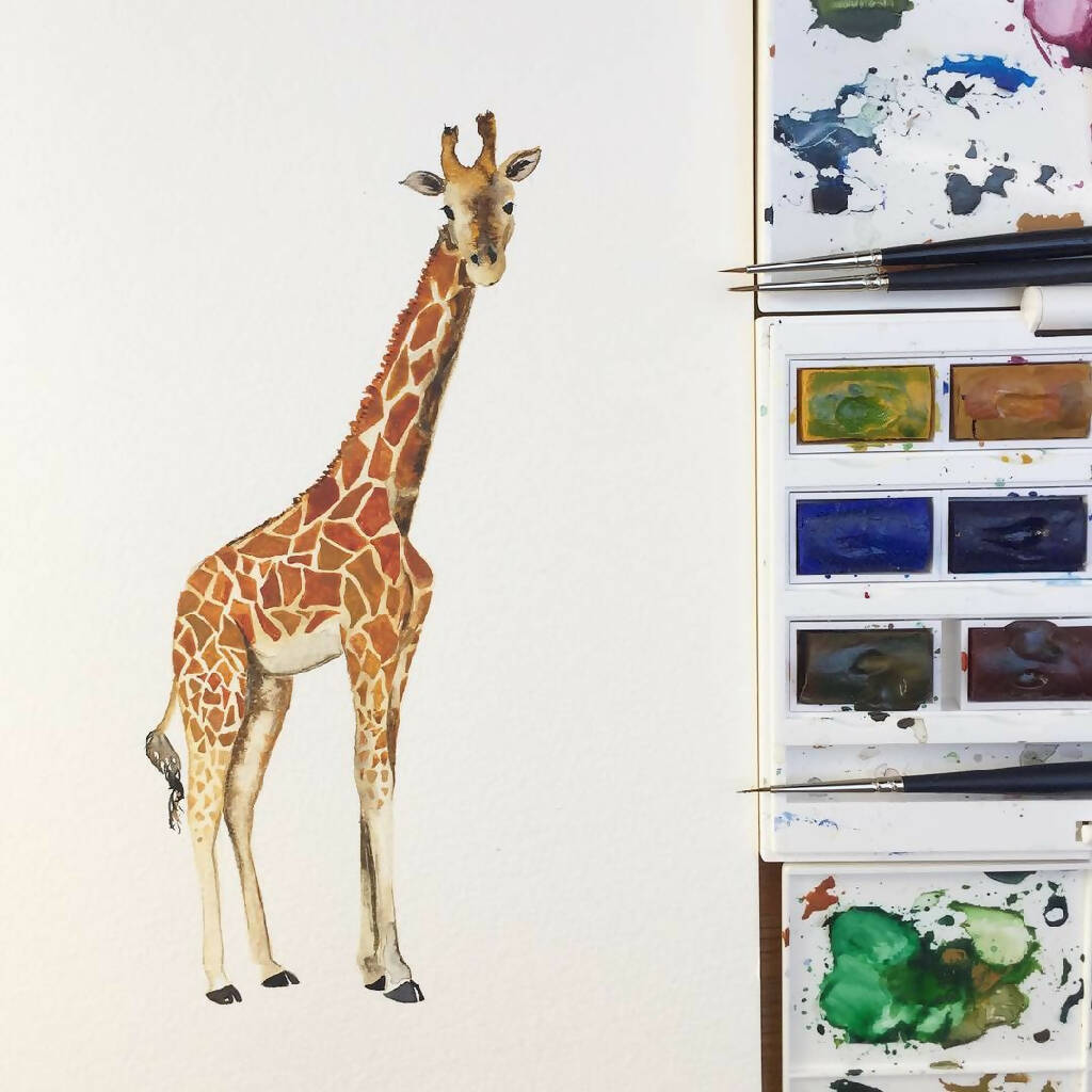 Watercolour Giraffe Art Print