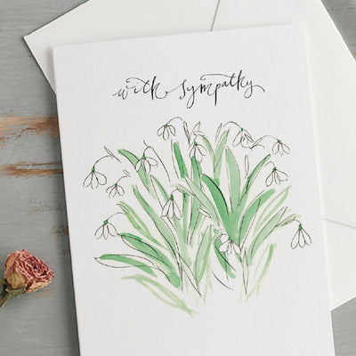 'With Sympathy' Snowdrops Bereavement Card