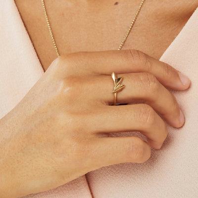 Geometric Fan Statement Ring in Solid 9ct Gold